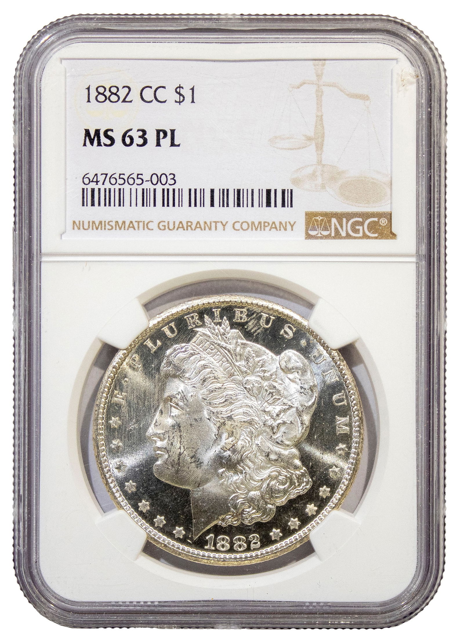 NGC MS-63 PL 1882-CC Morgan Dollar (1 of 2)
