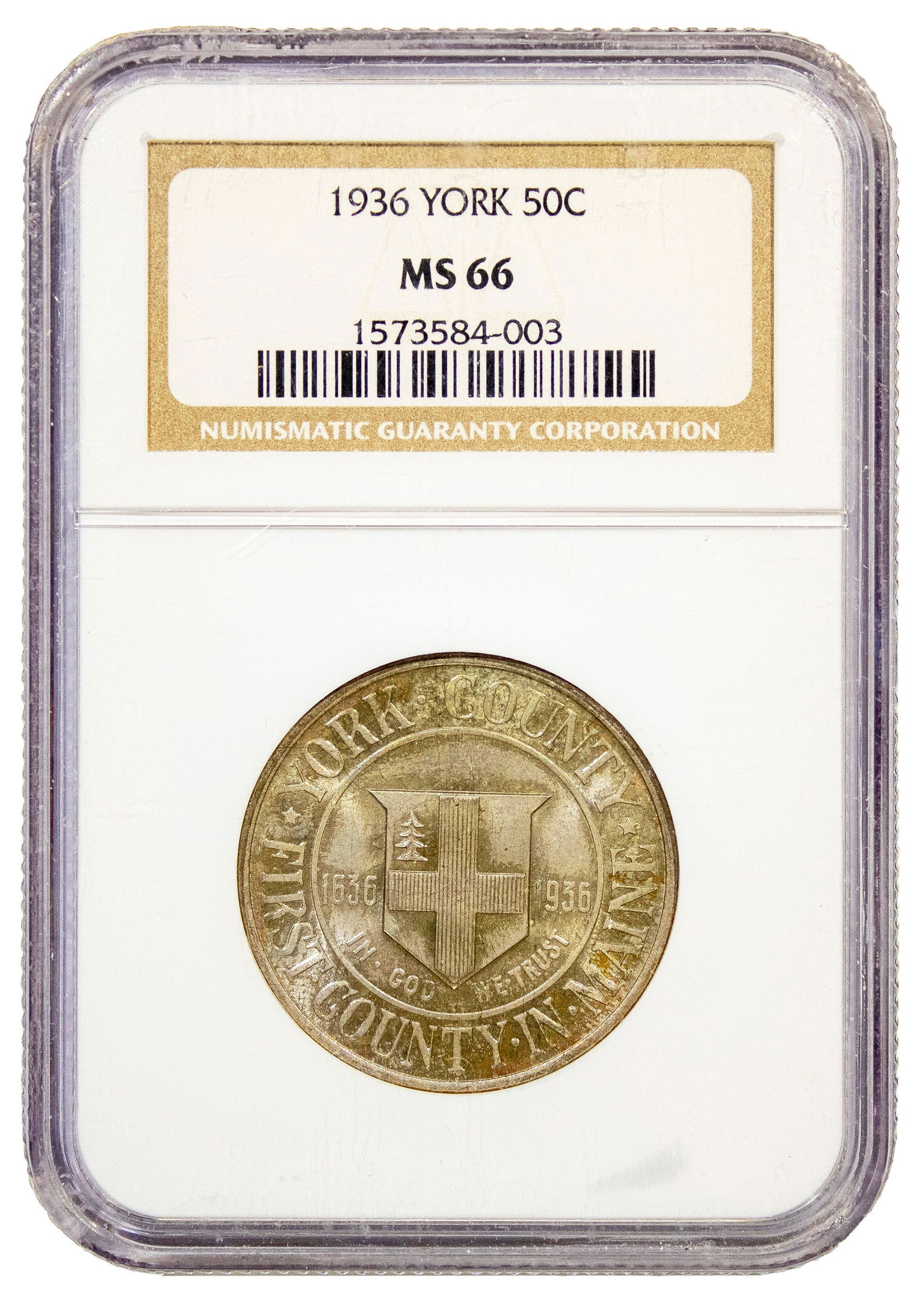 NGC MS-66 Toned 1936 York Half Dollar (1 of 2)