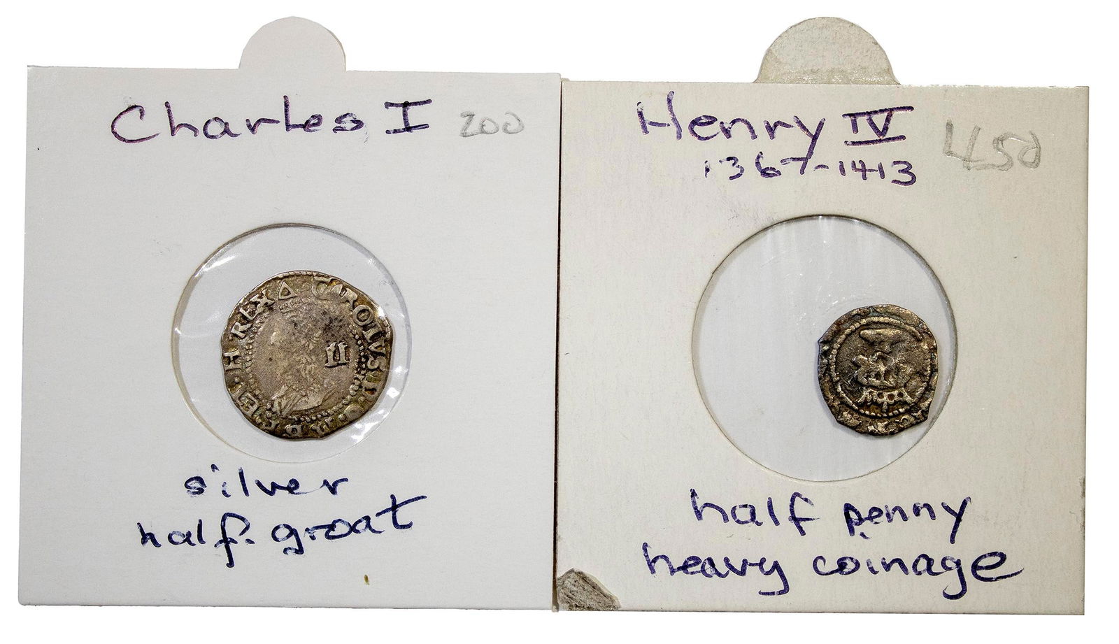 England. Early Silver Denomination Duo (1 of 2)