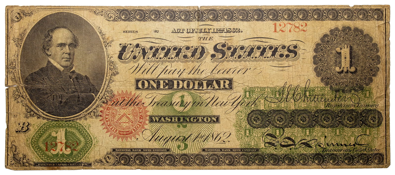 Fine 1862 $1 Legal Tender (1 of 2)