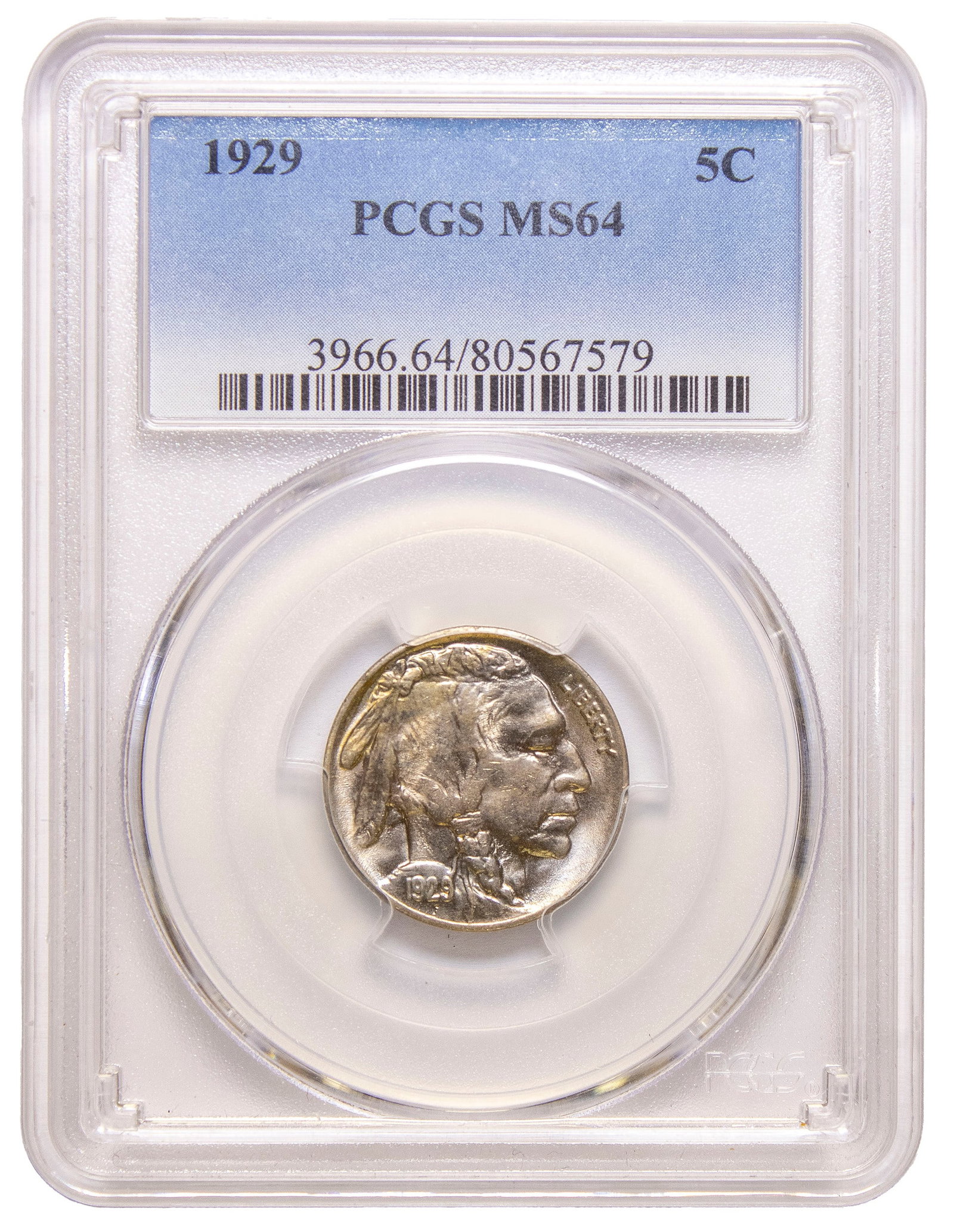 PCGS MS-64 1929 Buffalo Nickel: Lustrous and lightly toned.