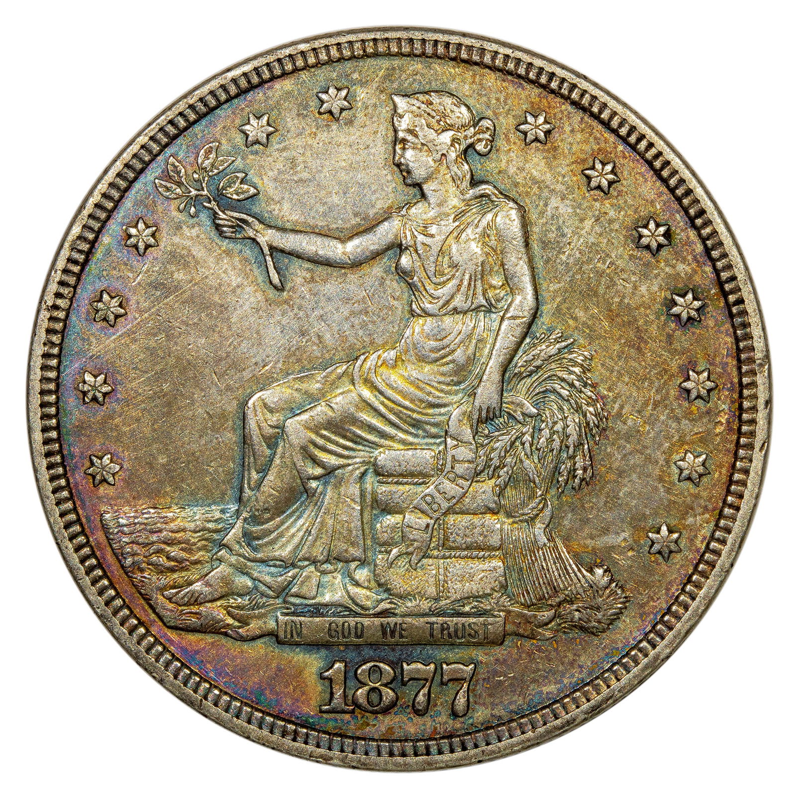 AU-50 Details 1877 Trade Dollar (1 of 2)