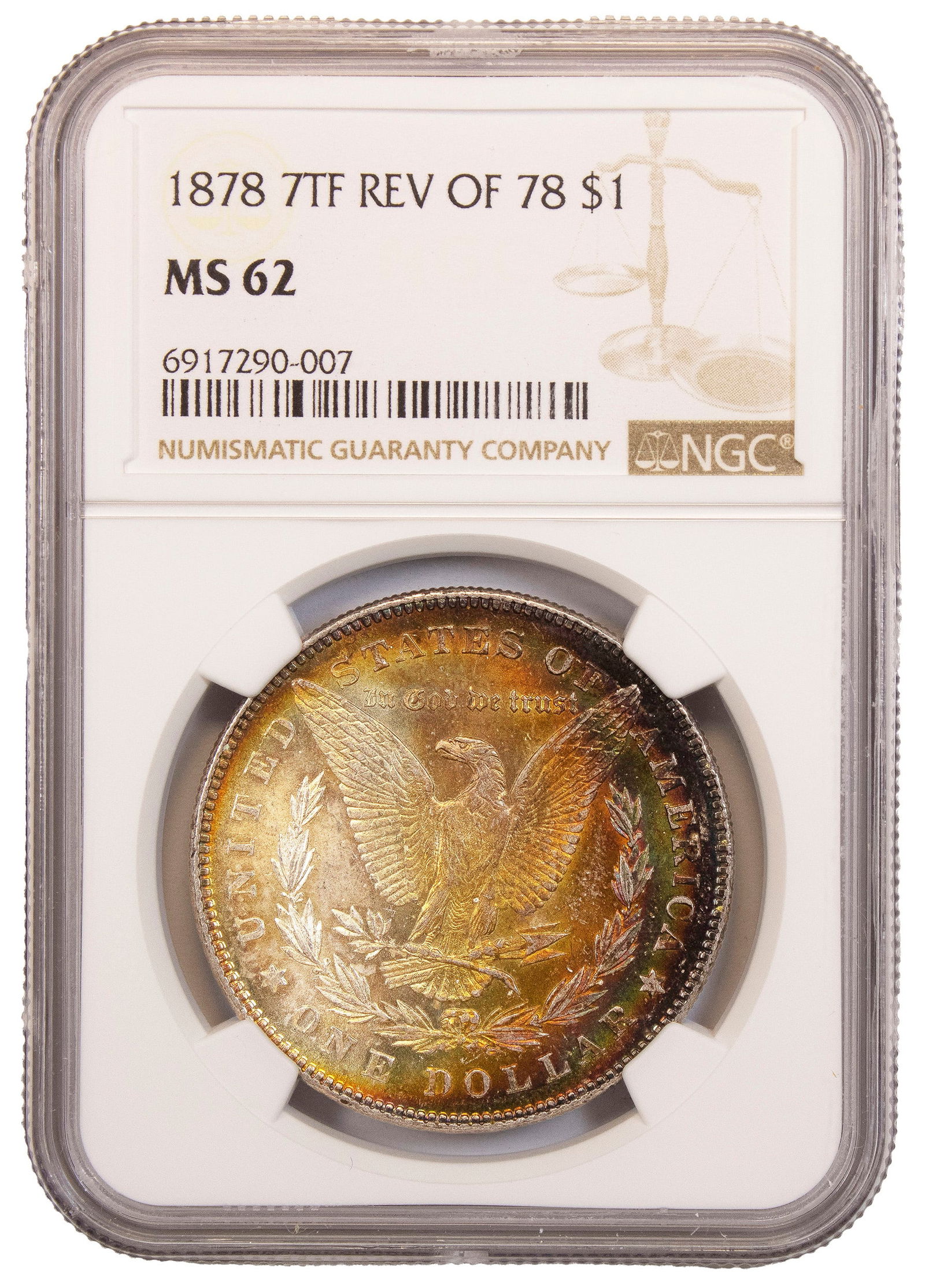 NGC MS-62 Toned 1878 7TF Morgan Dollar (1 of 4)
