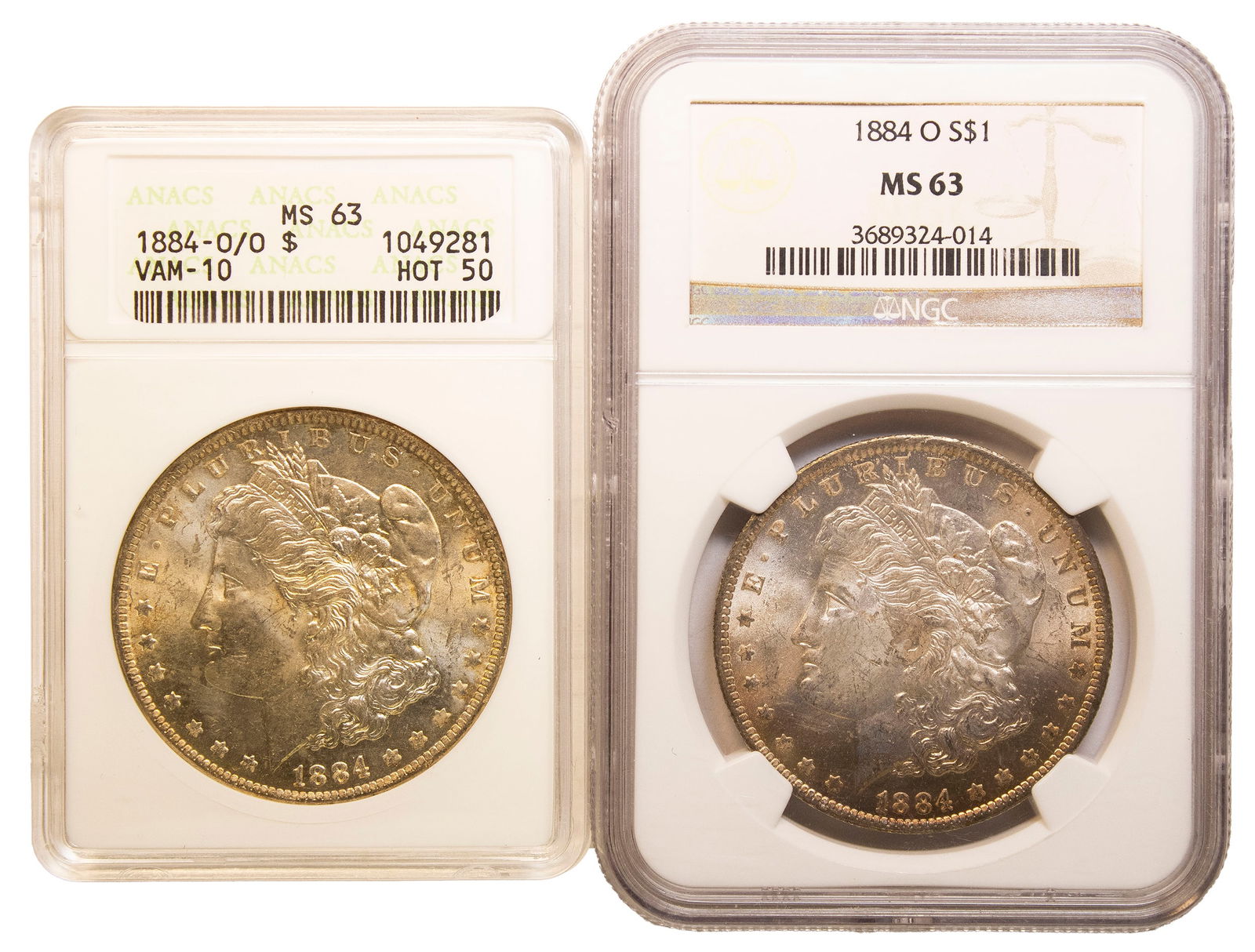 Certified Pair of 1884-O Morgan Dollar (1 of 2)