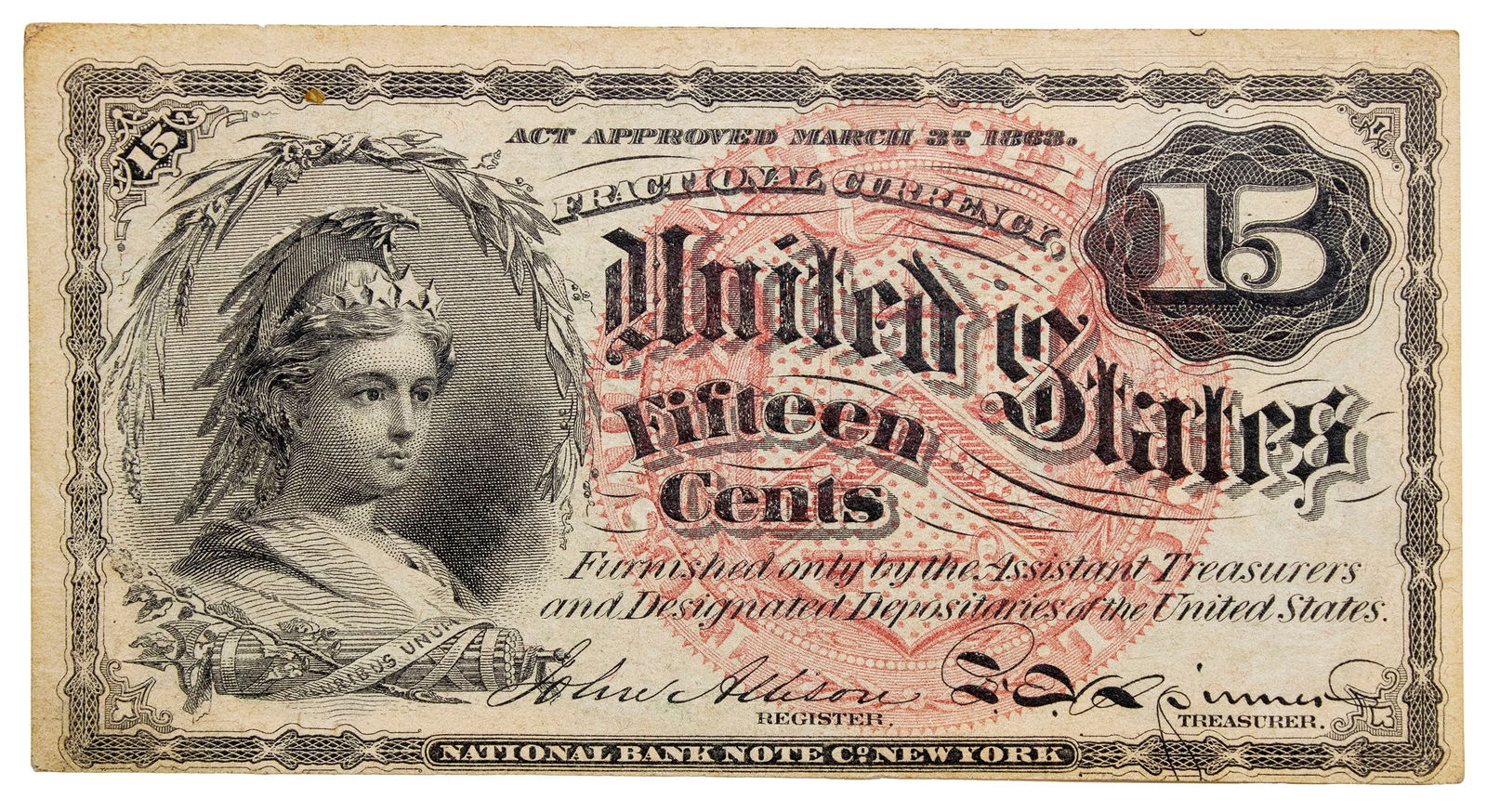 AU 15C Fractional Currency Note (1 of 2)