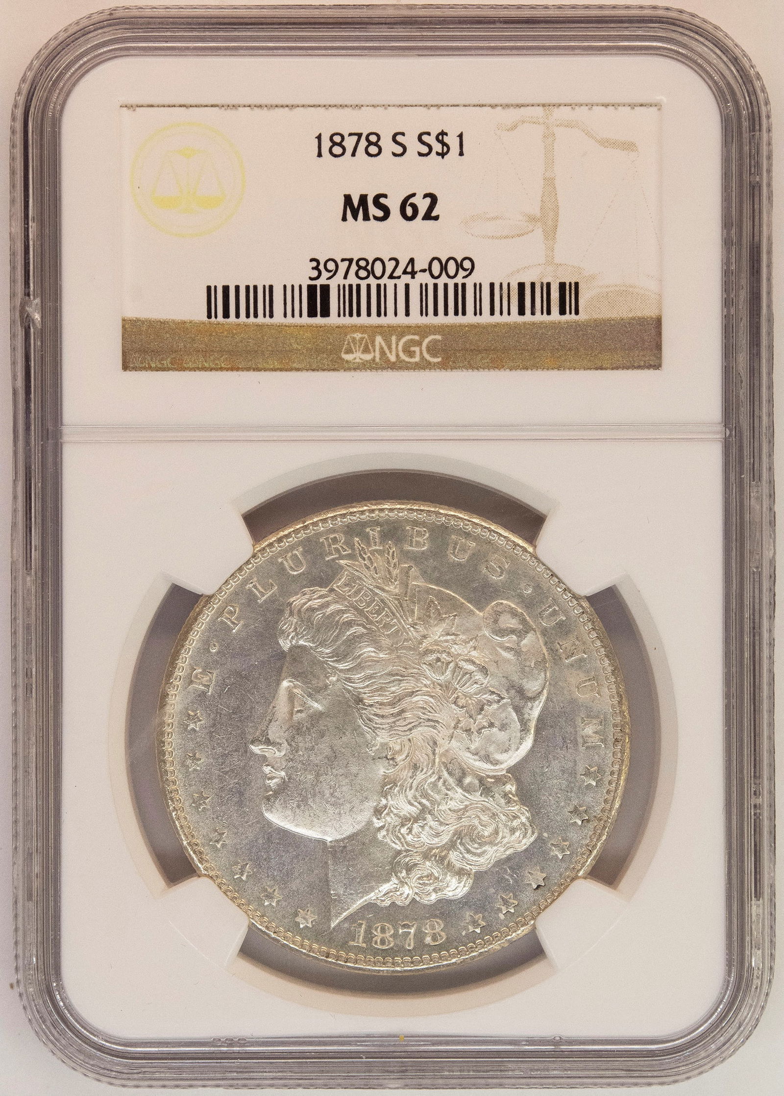 NGC MS-62 1878-S Morgan Dollar (1 of 1)