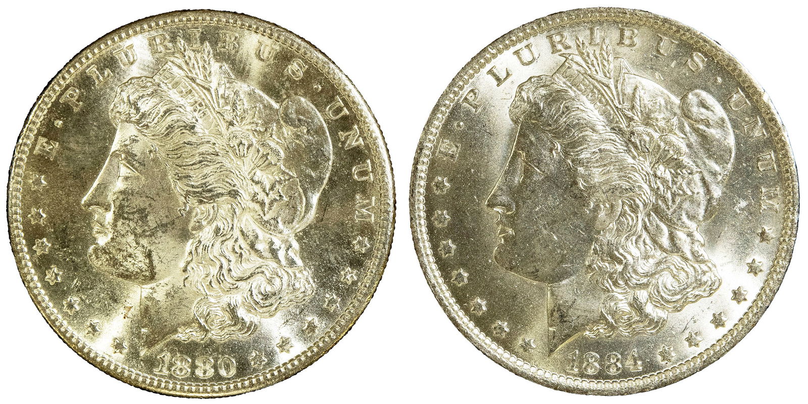 MS-62 Branch Mint Morgan Dollar Duo (1 of 2)