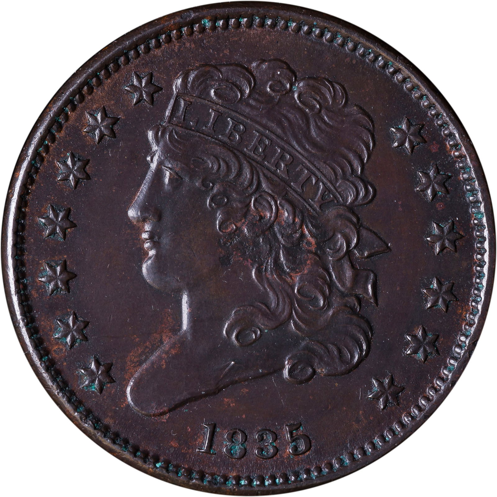 BU-60 1835 Half Cent (1 of 2)