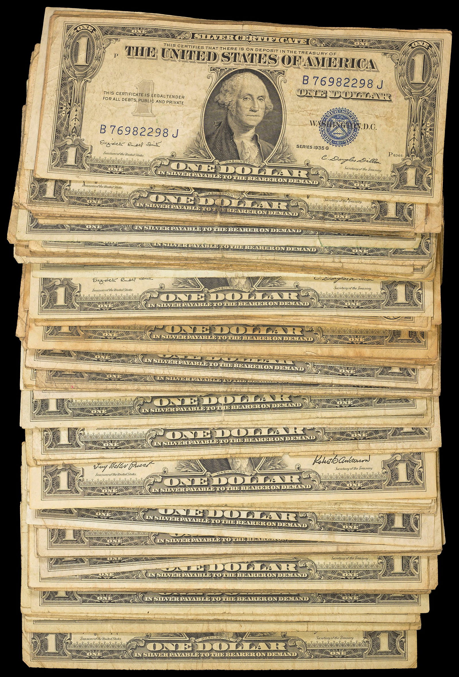 100 Pcs Ave. Circ 1935 Silver Certificates (1 of 1)