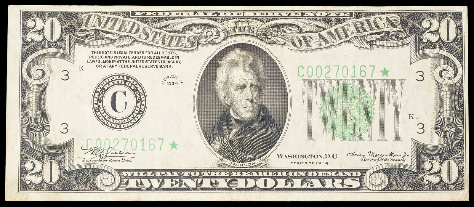 VF/EF 1934 $20 FRN Star Note (1 of 2)