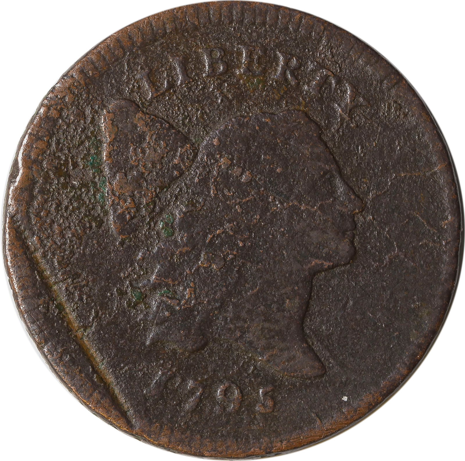 VF Details 1795 Lettered Edge Half Cent (1 of 2)