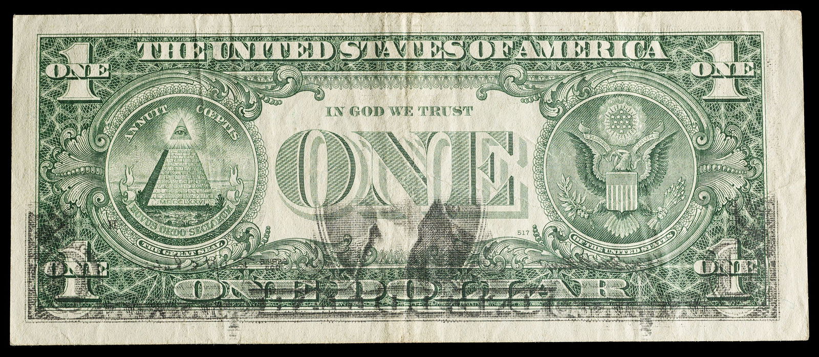 VF+ Series 1995 Partial Offset Printing Error $1 (1 of 2)