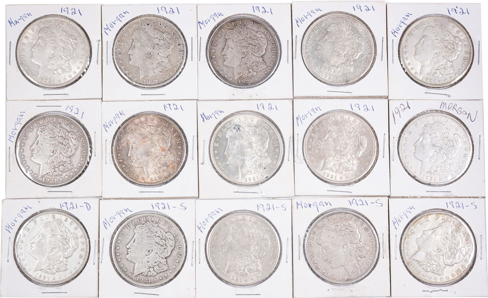 VF to EF+ 1921-P-D-S Morgan Dollar Group (1 of 2)