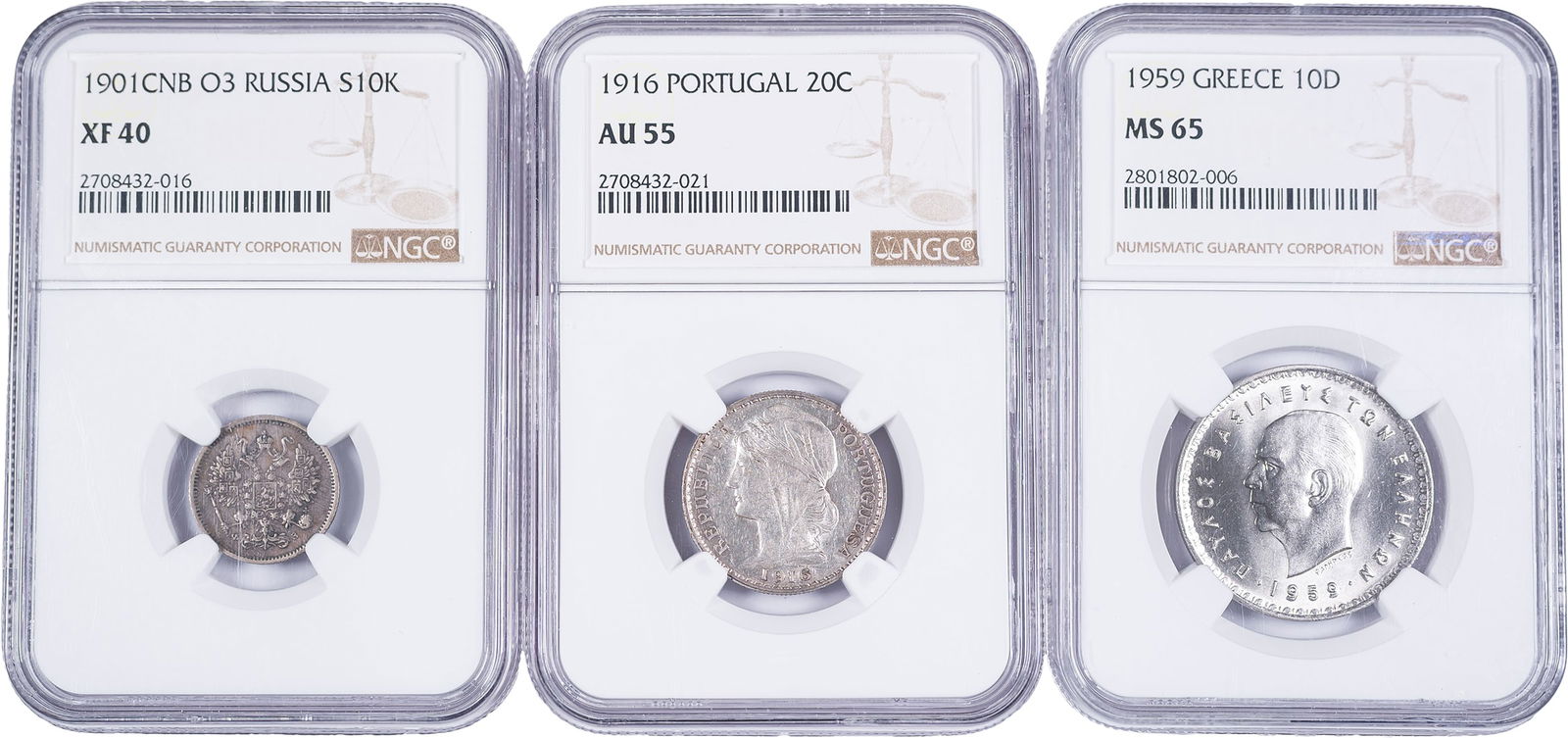 NGC-Certified World Coin Trio (1 of 2)
