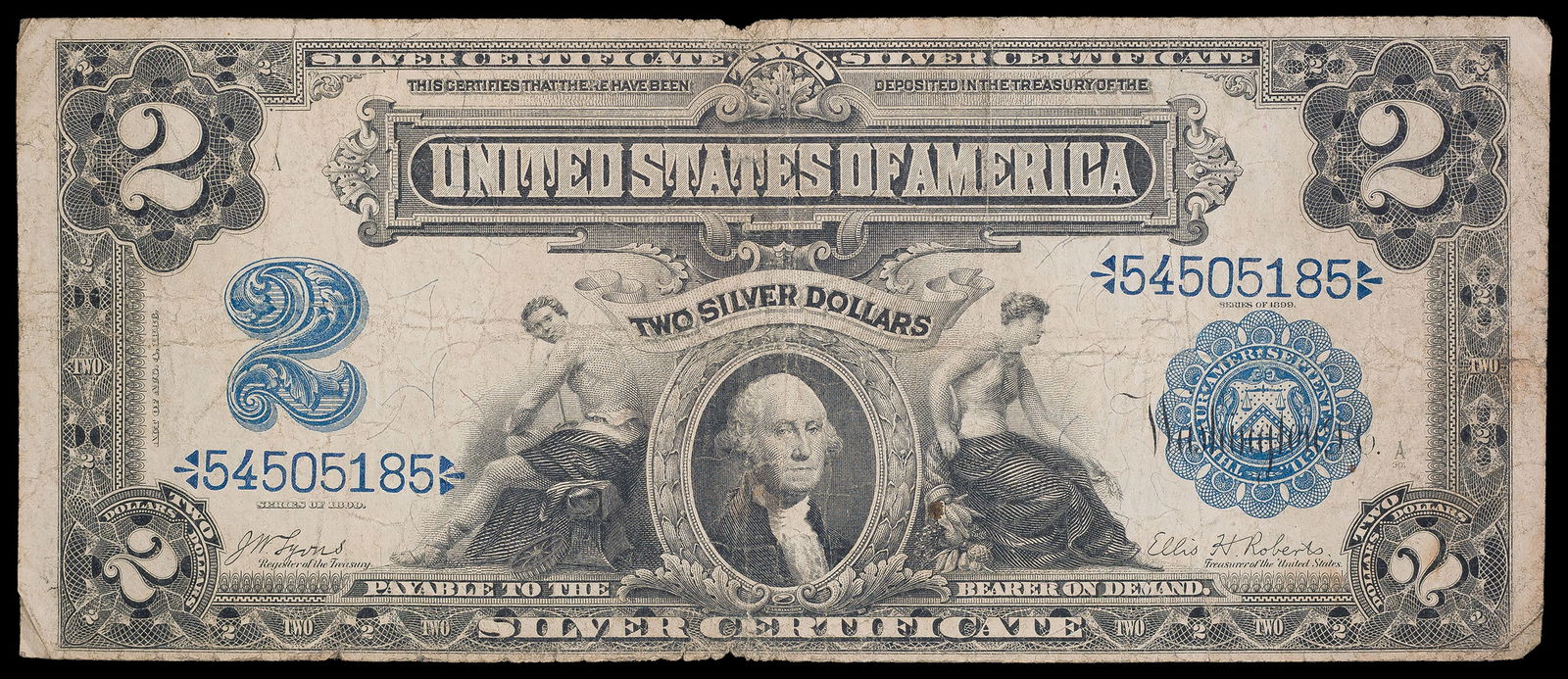 VG to Fine Series 1899 $2 Silver Dollar Note (1 of 2)
