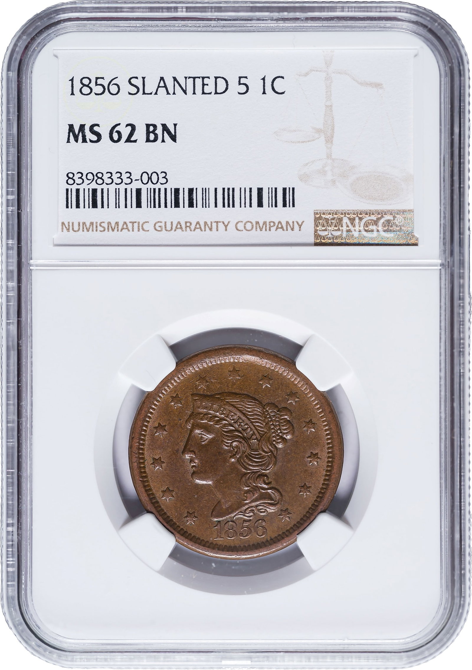 NGC MS-62 BN 1856 Large Cent (1 of 2)