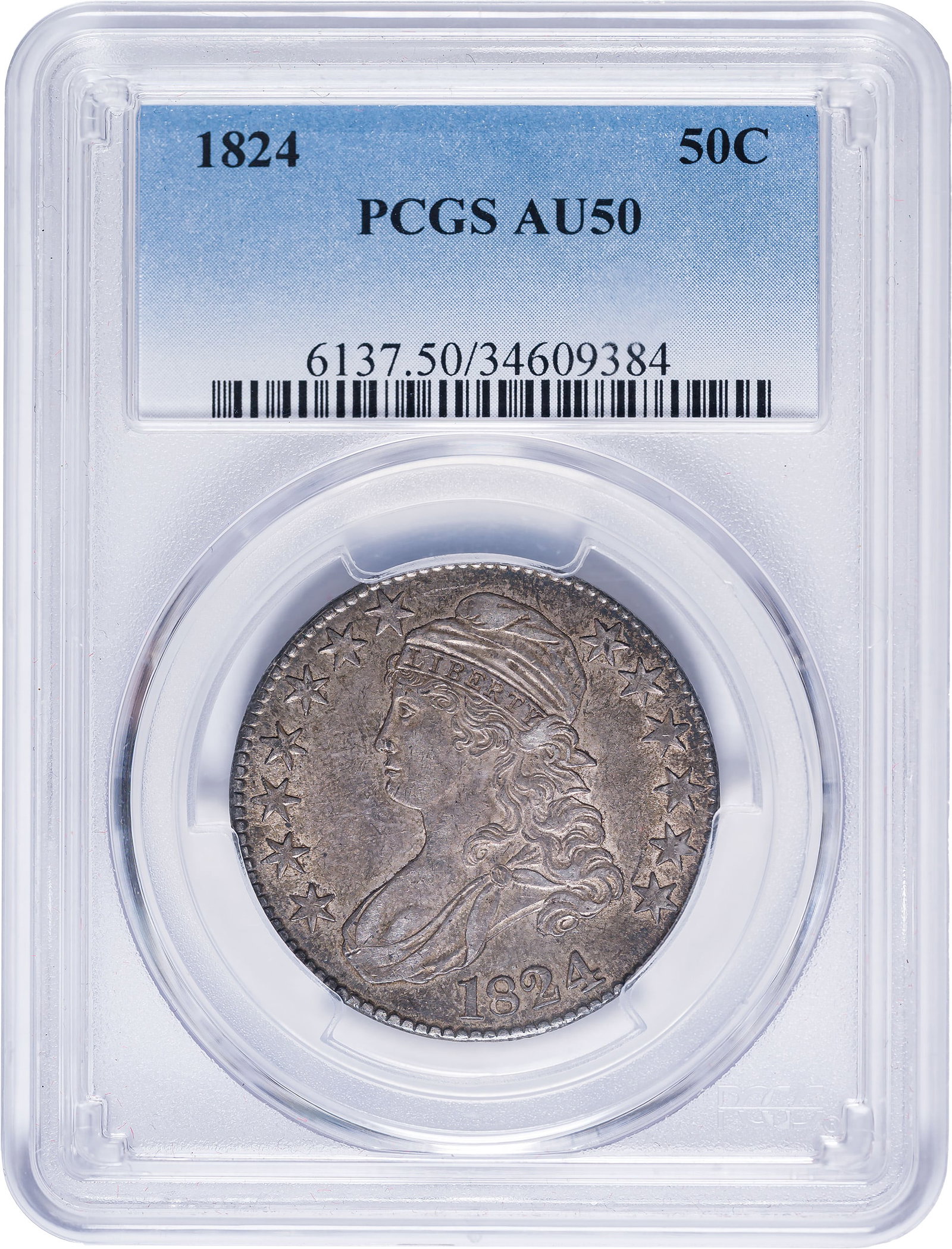 PCGS AU-50 1824 Capped Bust Half Dollar (1 of 2)