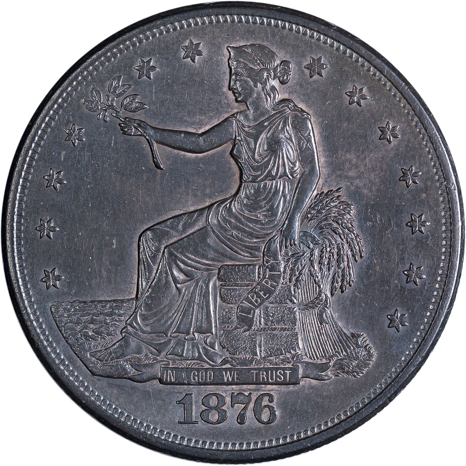 AU-58 Toned 1876-S Trade Dollar (1 of 2)