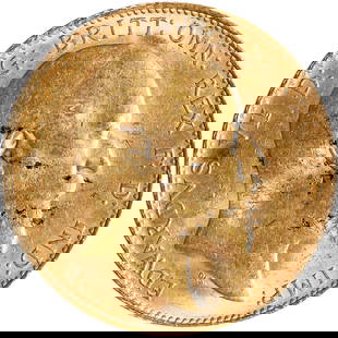 Great Britain. BU-60 1909 Gold Sovereign: Shows a small reverse rim nick.