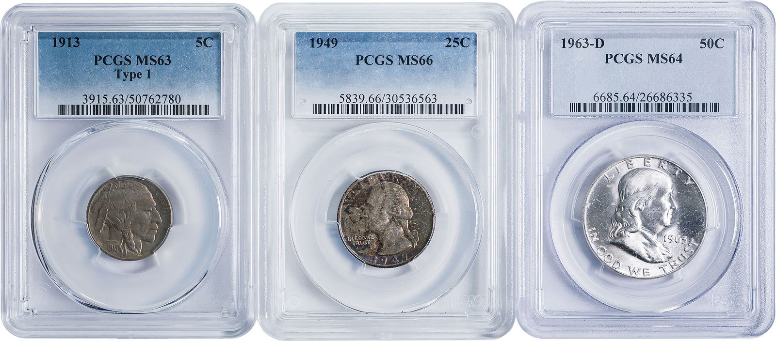 3 Different PCGS Certified Coins (1 of 2)