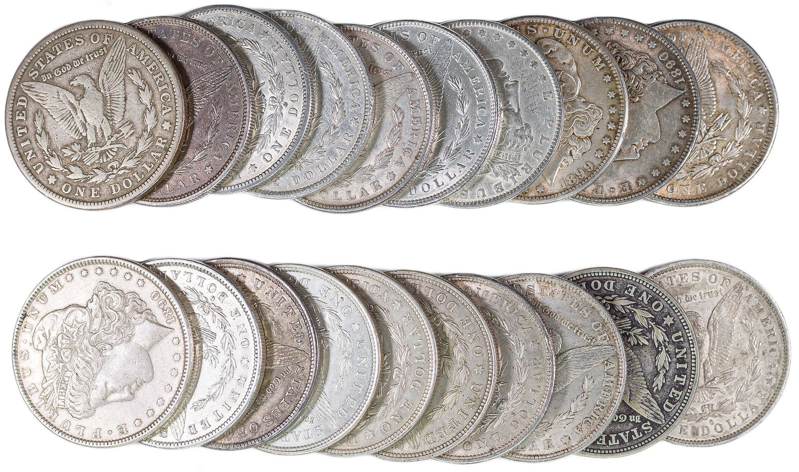 Mixed Roll Of Morgan Dollars (1 of 1)