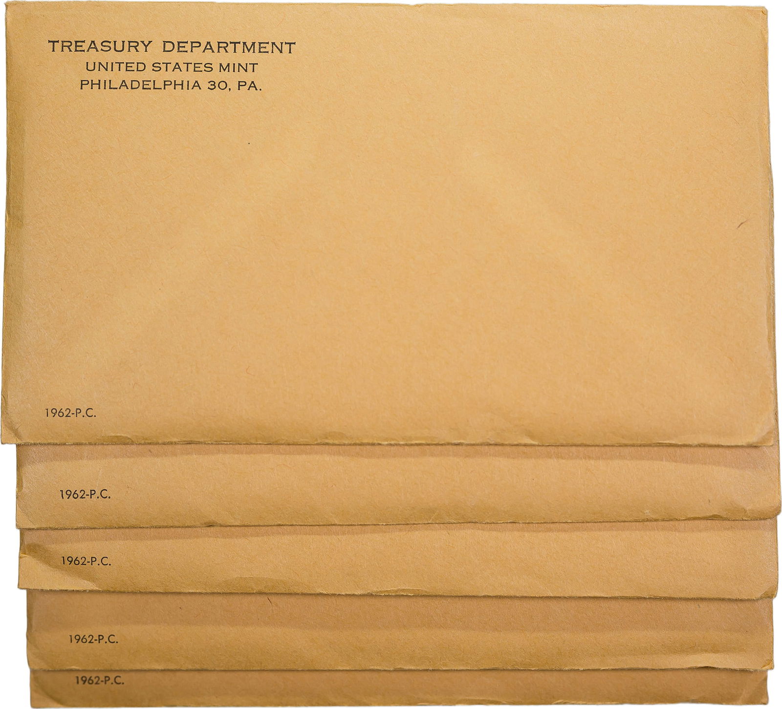 Five 1962 Proof Sets in Unopened Envelopes (1 of 1)
