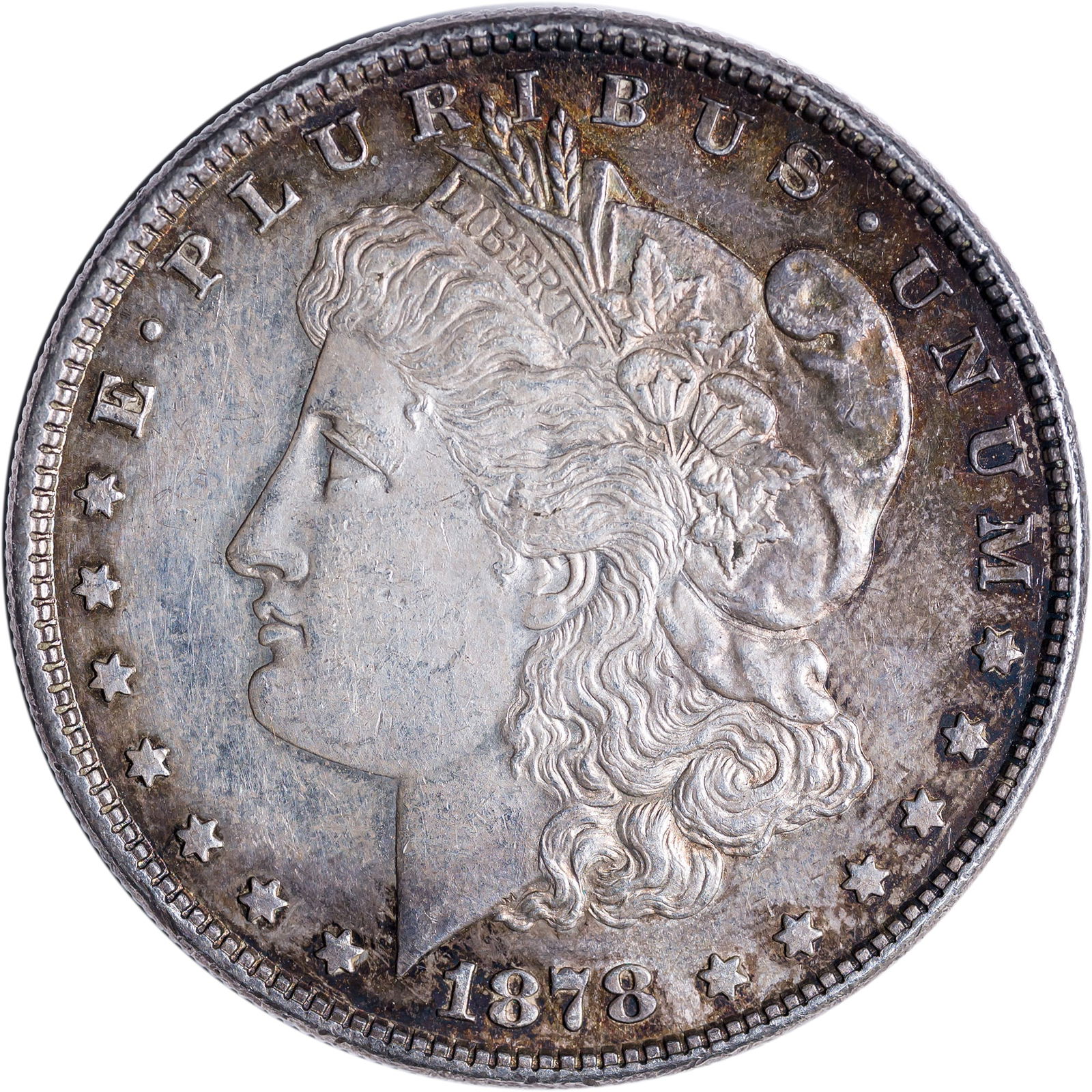 MS-60 PL Toned 1878 8TF Morgan Dollar (1 of 2)