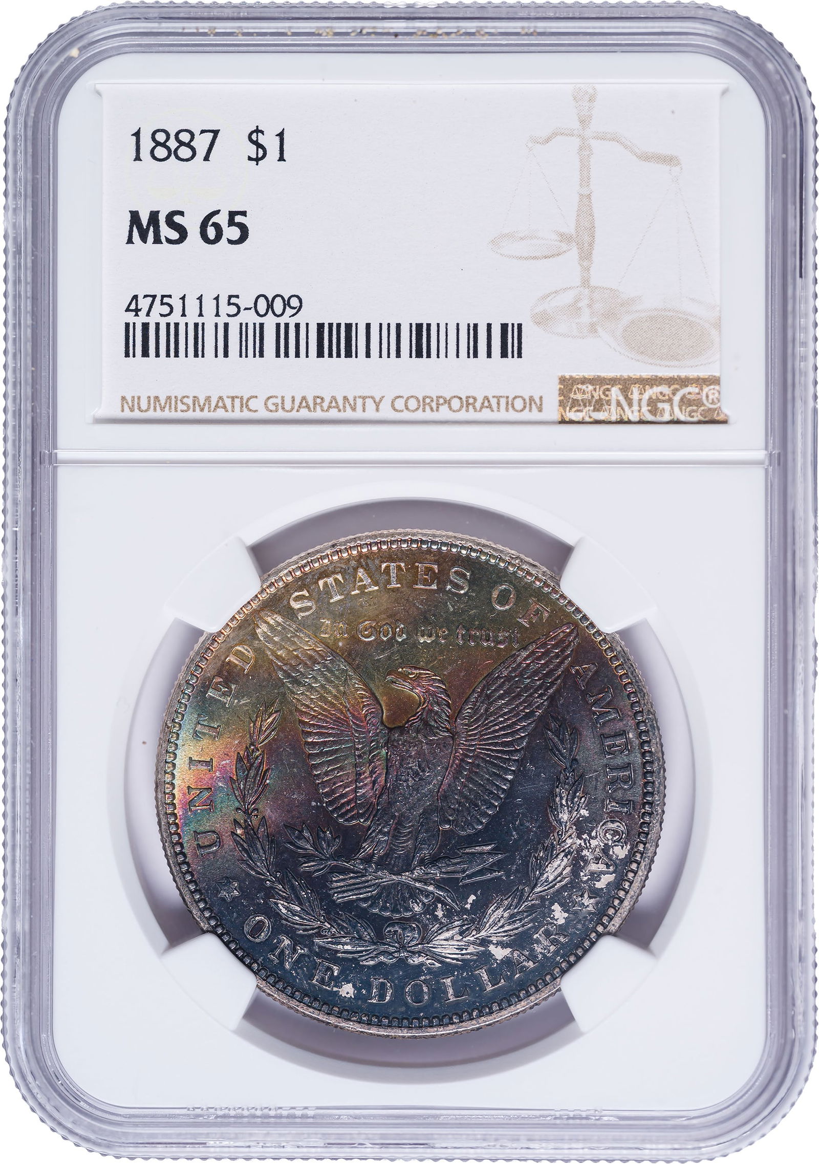 NGC MS-65 Toned 1887 Morgan Dollar (1 of 2)