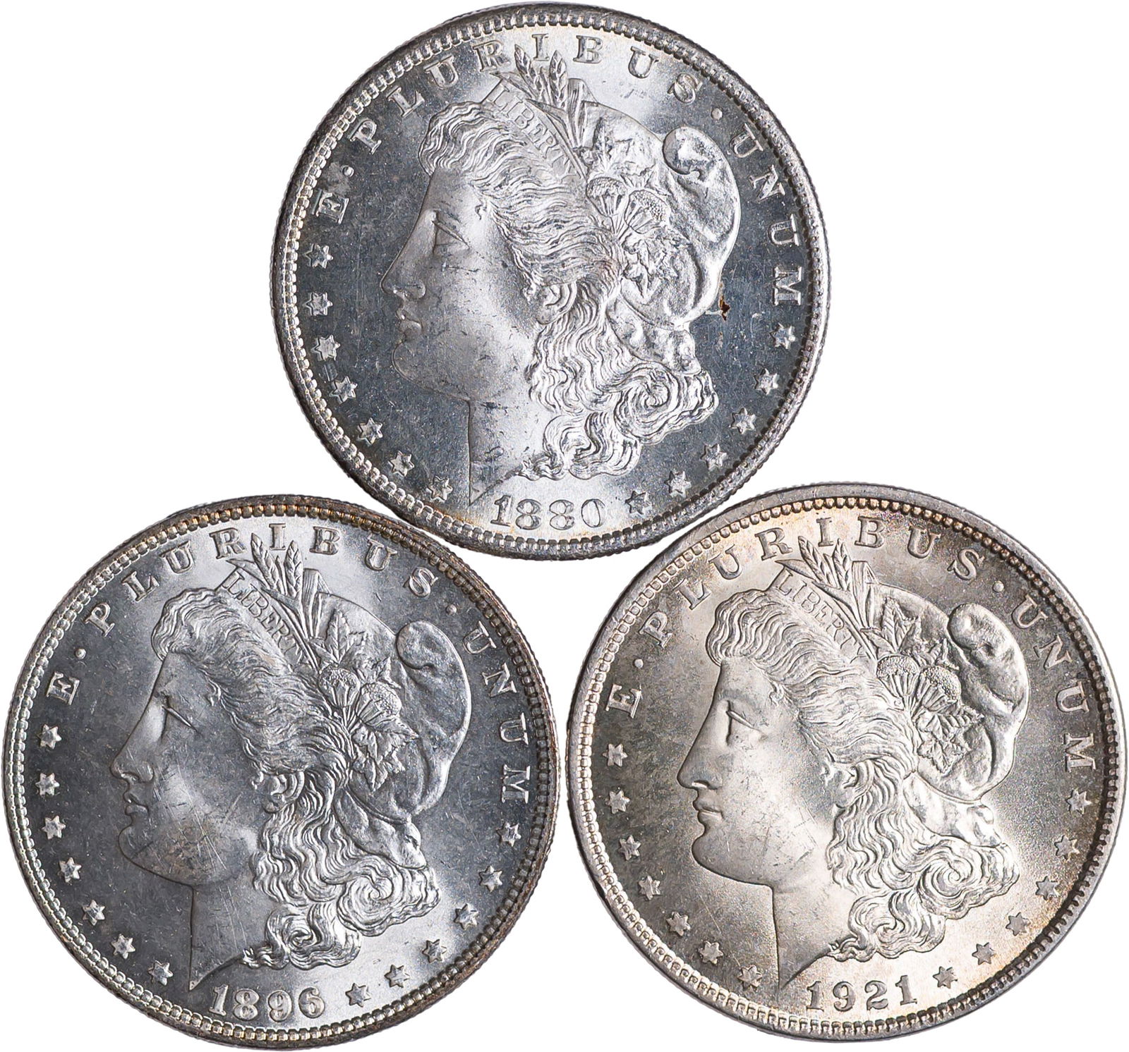 Choice to Gem Unc Morgan Dollar Trio (1 of 2)