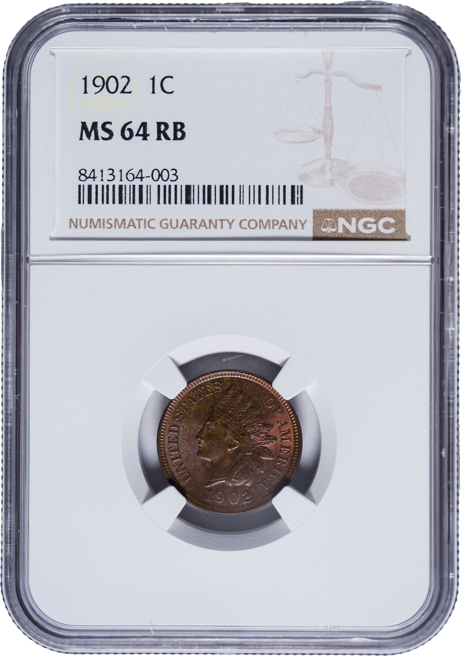 NGC MS-64 RB 1902 Indian Cent (1 of 2)