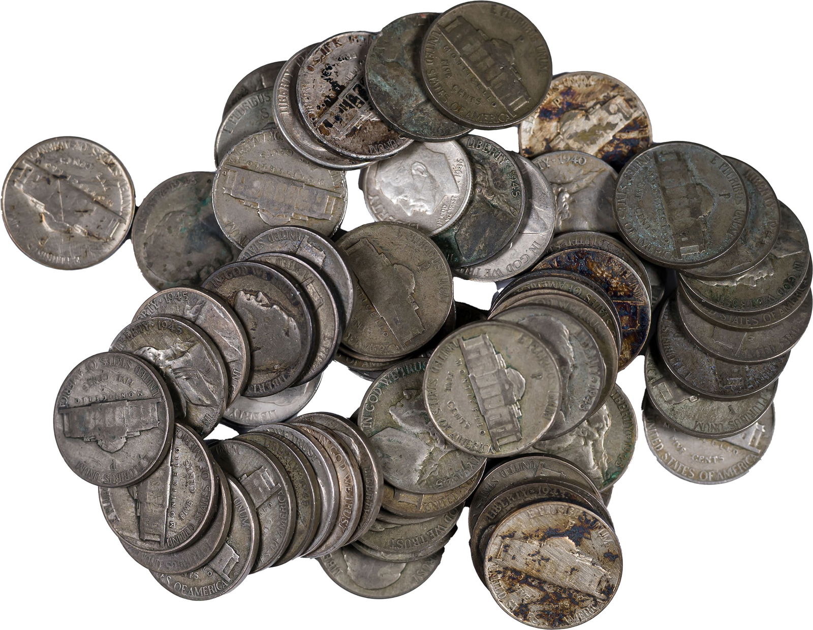 61 Pieces Of 1942-45 Silver War Nickels (1 of 1)