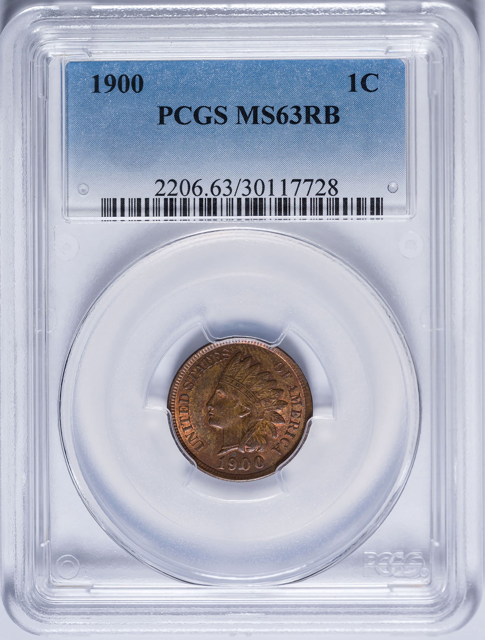 PCGS MS-63 RB 1900 Indian Cent (1 of 2)