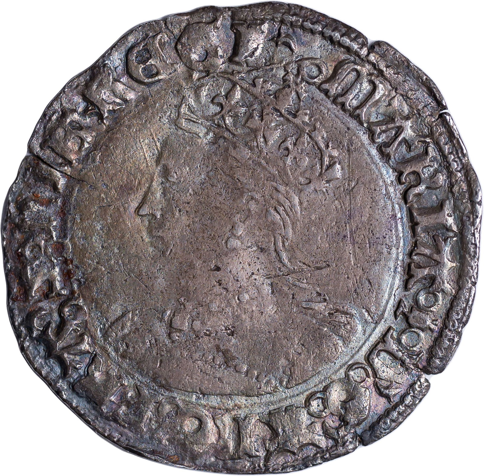 England. EF 1553-1554 Silver Groat or Fourpence (1 of 2)