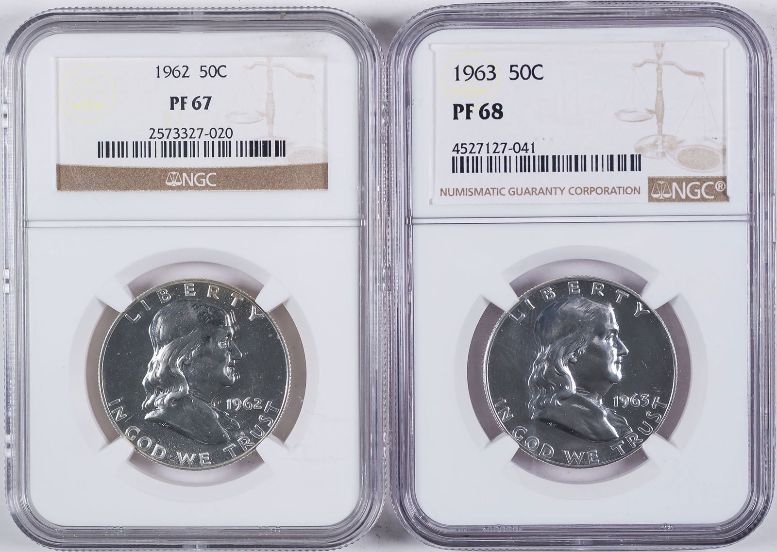 Superb NGC Proof Franklin Half Dollar Pair (1 of 2)