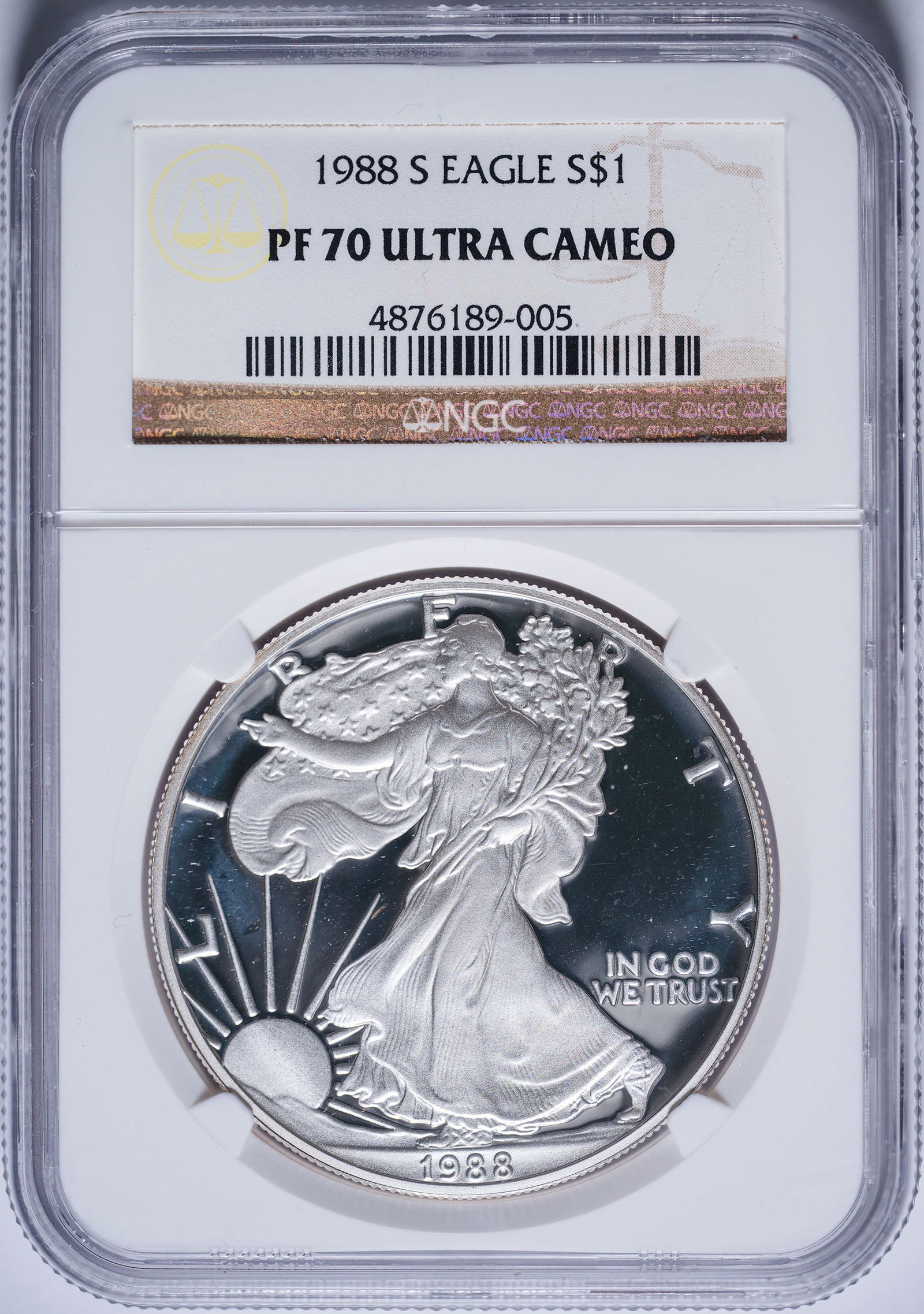 NGC Proof-70 UC 1988-S Silver Eagle (1 of 2)