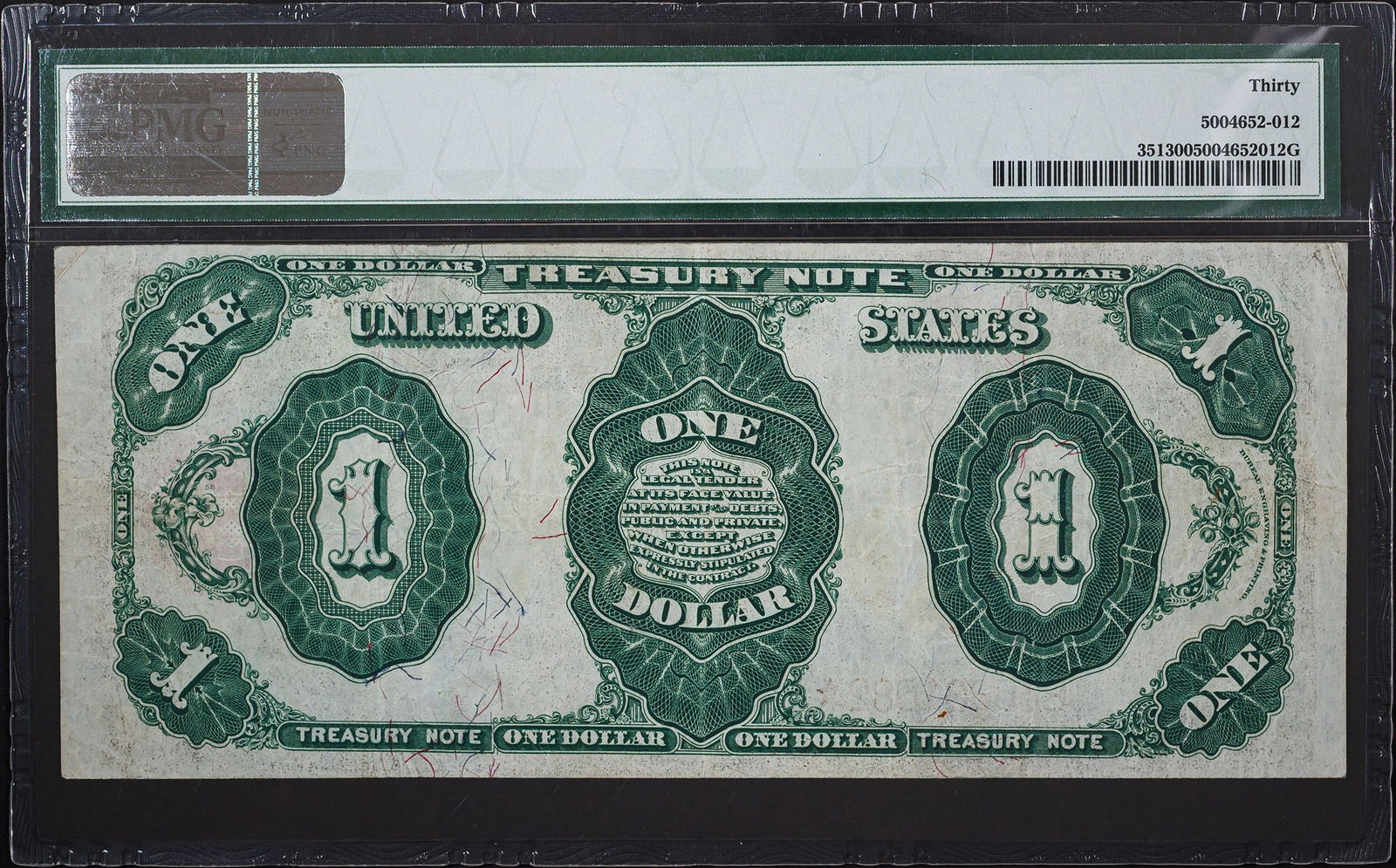 PMG VF-30 1891 $1 Treasury Note - 2