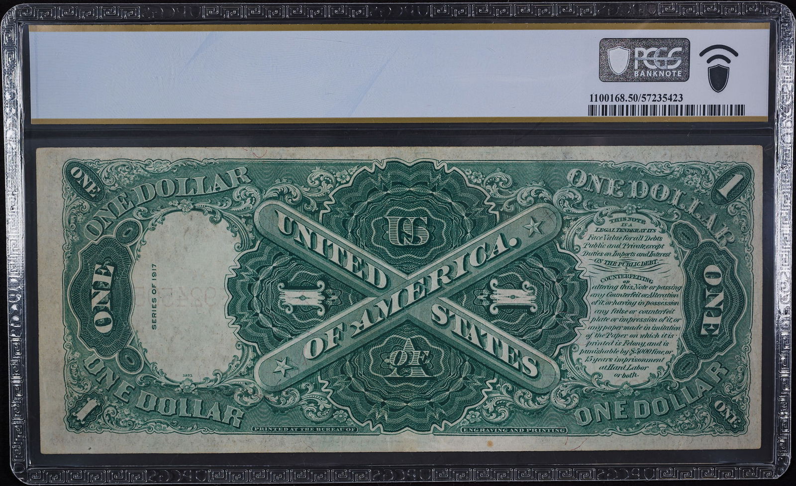 PCGS AU-50 1917 $1 Legal Tender - 2
