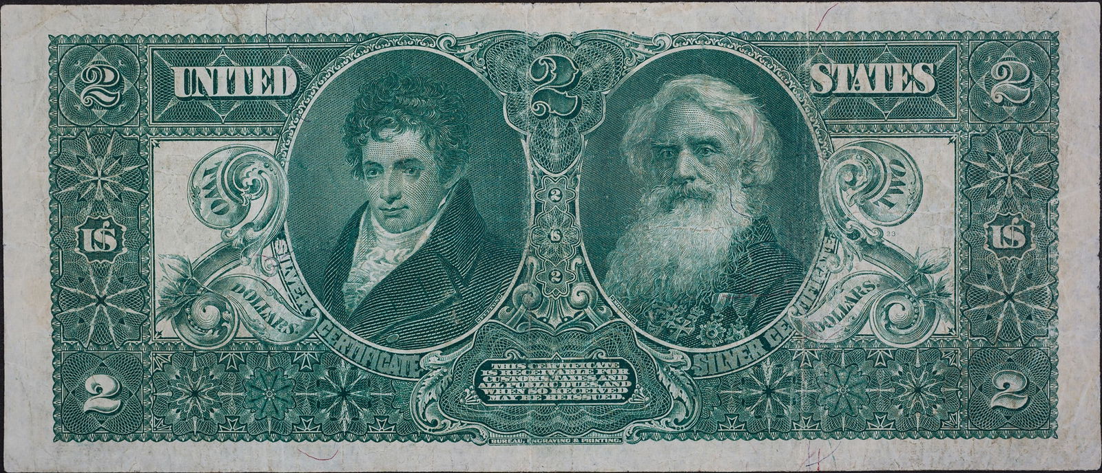 VF+ 1896 $2 Educational - 2