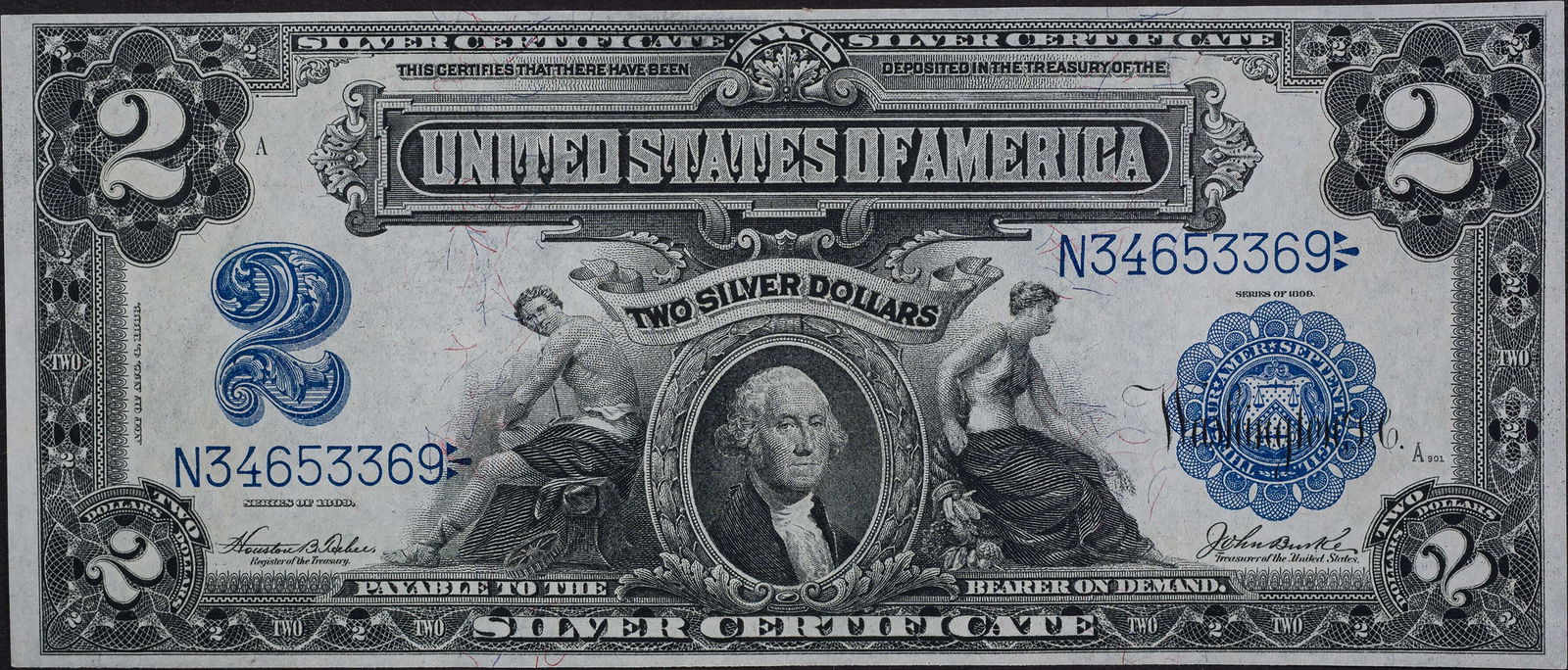 EF/AU 1899 $2 Silver Certificate (1 of 2)