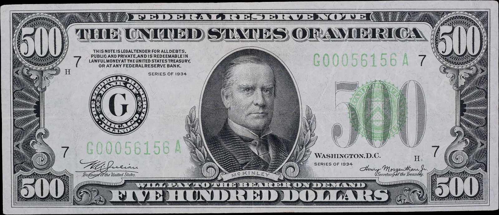 EF 1934 $500 Federal Reserve Note (1 of 2)