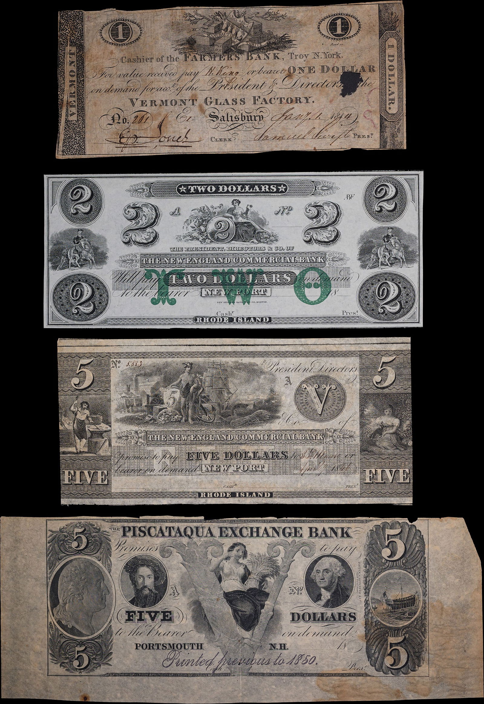 Group of Four Different Obsolete Notes (1 of 2)