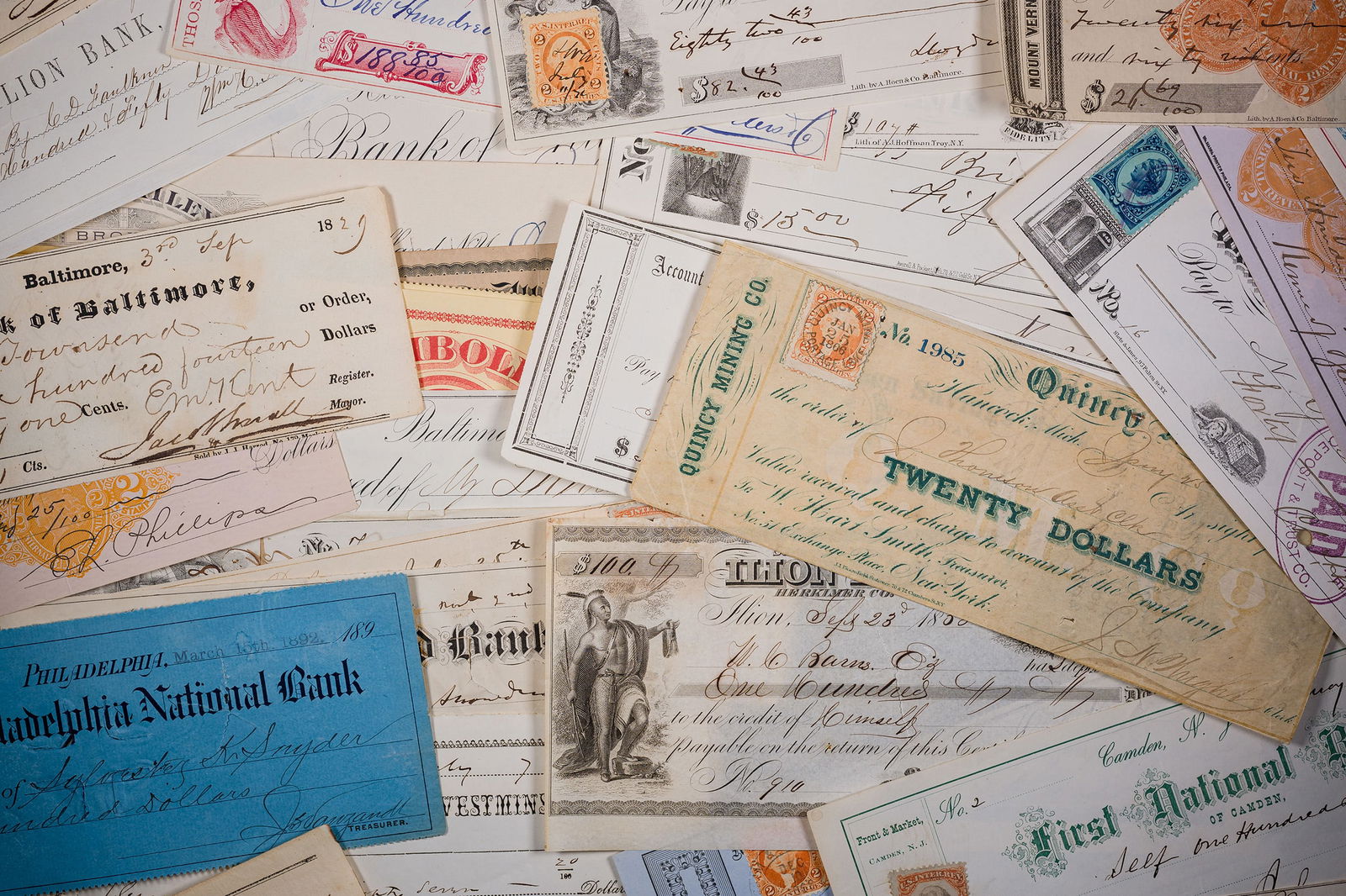 Hoard of Old Bank Checks and Receipts (1 of 1)