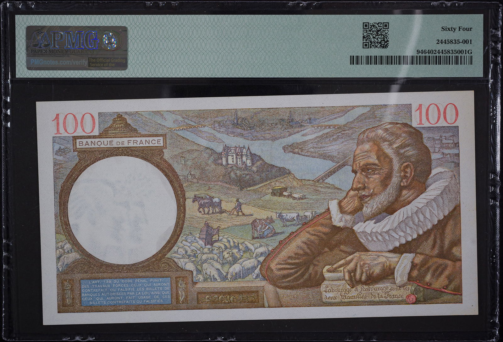 France. PMG Choice UNC-64 1939-42 100 Francs - 2