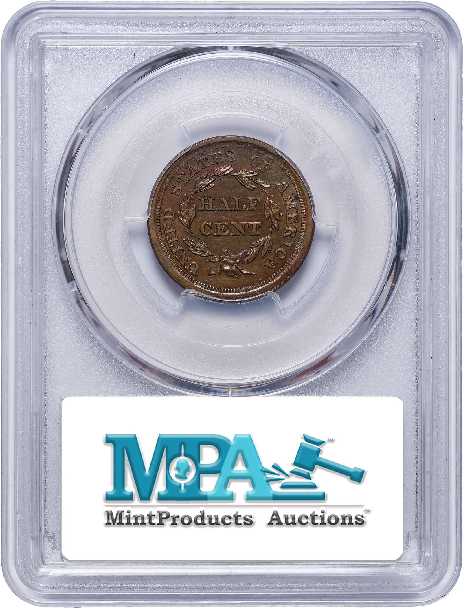 PCGS Proof-63 BN Restrike 1852 Half Cent - 2