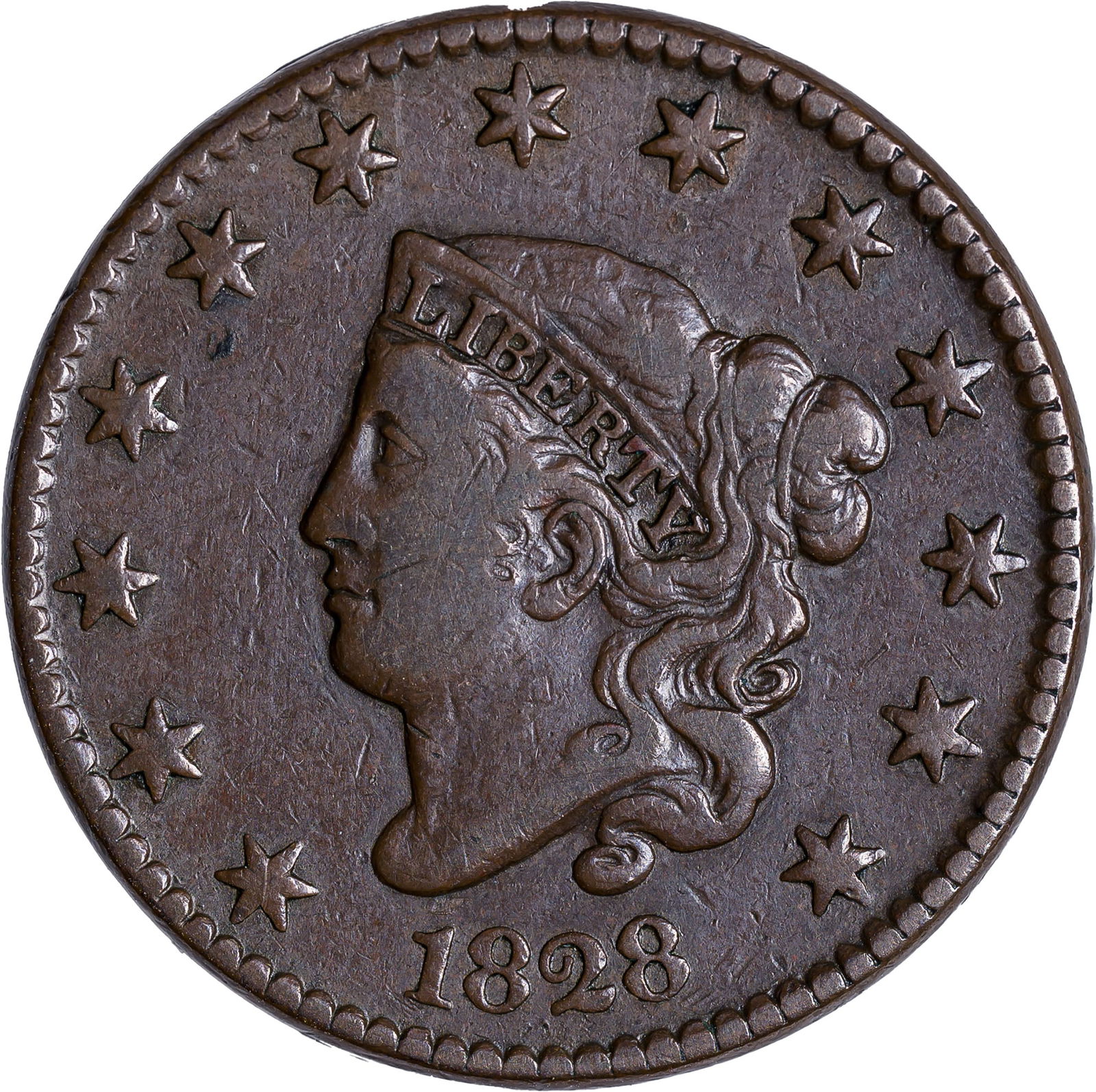 VF-30 1828 Large Cent (1 of 2)