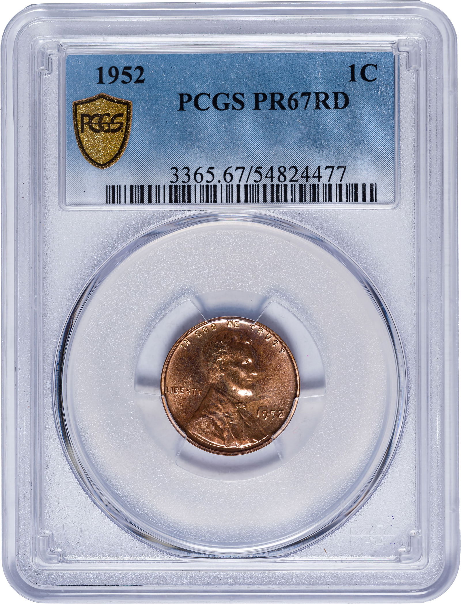PCGS Proof-67 RD 1952 Lincoln Cent (1 of 2)