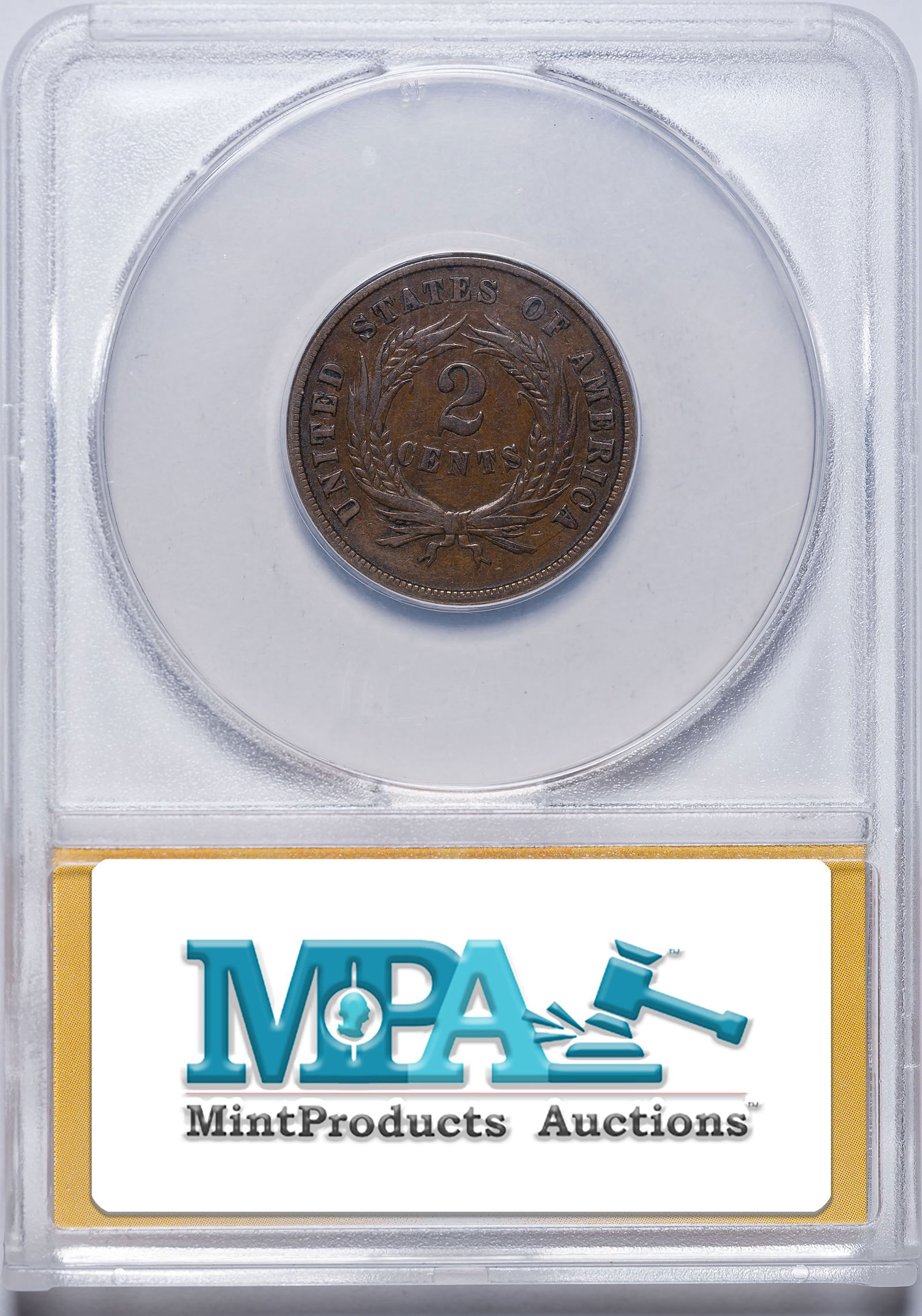 ANACS VF-25 1871 RePunched Date Two Cent Piece - 2