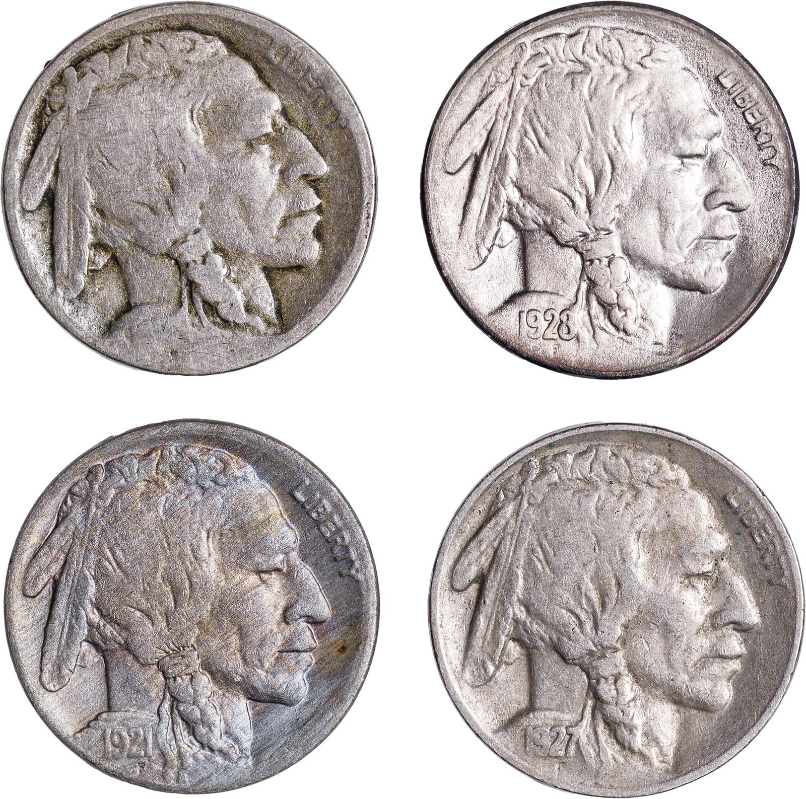 4 Pcs Scarce Buffalo Nickels (1 of 2)