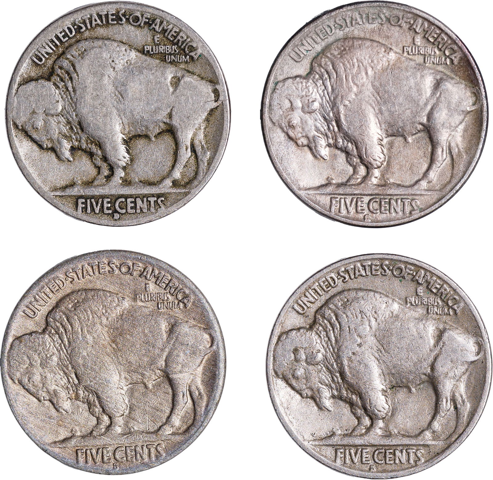4 Pcs Scarce Buffalo Nickels - 2