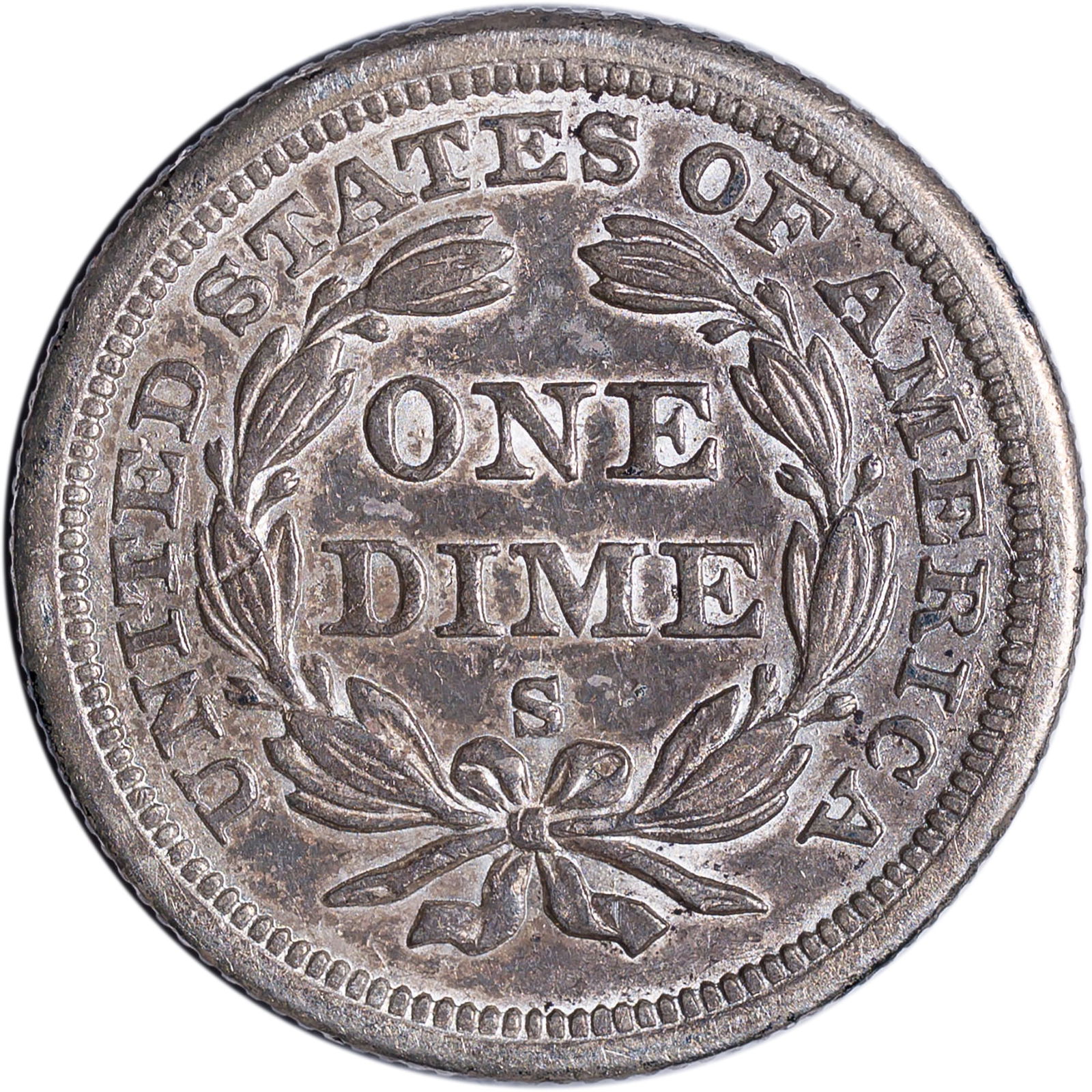 AU-50 1860-S Seated Dime - 2